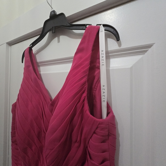 Azazie Pierrette Fuchsia Chiffon Dress - Picture 4 of 9